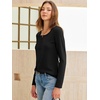 image:imageANRABESS Womens Long Sleeve Shirts Waffle Knit Henley Tops  Button Down V Neck Comfy Lightweight Fitted Business Casual Work Blouses Basic Tees Fall Winter ClothesBlack