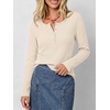 image:imageANRABESS Womens Long Sleeve Waffle Tops Henley Shirts  Button Up Scoop Neck Knit Top Dressy Casual Curved Hem Tunic 2026 Fall Winter Outfits Basic Tee BlouseBeige