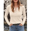 image:imageANRABESS Womens Long Sleeve Waffle Tops Henley Shirts  Button Up Scoop Neck Knit Top Dressy Casual Curved Hem Tunic 2026 Fall Winter Outfits Basic Tee BlouseBeige