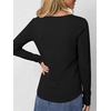 image:imageANRABESS Womens Long Sleeve Waffle Tops Henley Shirts  Button Up Scoop Neck Knit Top Dressy Casual Curved Hem Tunic 2026 Fall Winter Outfits Basic Tee BlouseBlack