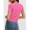 image:imageANRABESS Womens Short Sleeve Sweaters Cropped V Neck  Business Casual Work Tops Comfy Lightweight Knit Pullover Classic Sweater Shirts Spring Summer Fall OutfitsHot Pink
