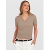 image:imageANRABESS Womens Short Sleeve Sweaters Cropped V Neck  Business Casual Work Tops Comfy Lightweight Knit Pullover Classic Sweater Shirts Spring Summer Fall OutfitsTan