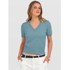 image:imageANRABESS Womens Short Sleeve Sweaters Cropped V Neck  Business Casual Work Tops Comfy Lightweight Knit Pullover Classic Sweater Shirts Spring Summer Fall OutfitsLight Blue