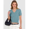 image:imageANRABESS Womens Short Sleeve Sweaters Cropped V Neck  Business Casual Work Tops Comfy Lightweight Knit Pullover Classic Sweater Shirts Spring Summer Fall OutfitsLight Blue