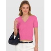 image:imageANRABESS Womens Short Sleeve Sweaters Cropped V Neck  Business Casual Work Tops Comfy Lightweight Knit Pullover Classic Sweater Shirts Spring Summer Fall OutfitsHot Pink