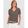 image:imageANRABESS Womens Short Sleeve Sweaters Cropped V Neck  Business Casual Work Tops Comfy Lightweight Knit Pullover Classic Sweater Shirts Spring Summer Fall OutfitsLight Coffee