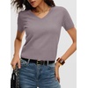 image:imageANRABESS Womens Short Sleeve Sweaters Cropped V Neck  Business Casual Work Tops Comfy Lightweight Knit Pullover Classic Sweater Shirts Spring Summer Fall OutfitsNutmeg