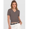image:imageANRABESS Womens Short Sleeve Sweaters Cropped V Neck  Business Casual Work Tops Comfy Lightweight Knit Pullover Classic Sweater Shirts Spring Summer Fall OutfitsLight Coffee