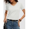 image:imageANRABESS Womens Short Sleeve Sweaters Cropped V Neck  Business Casual Work Tops Comfy Lightweight Knit Pullover Classic Sweater Shirts Spring Summer Fall OutfitsWhite
