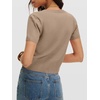 image:imageANRABESS Womens Short Sleeve Sweaters Cropped V Neck  Business Casual Work Tops Comfy Lightweight Knit Pullover Classic Sweater Shirts Spring Summer Fall OutfitsTan