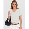 image:imageANRABESS Womens Short Sleeve Sweaters Cropped V Neck  Business Casual Work Tops Comfy Lightweight Knit Pullover Classic Sweater Shirts Spring Summer Fall OutfitsWhite