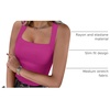 image:imageANRABESS Womens Tank Tops Square Neck Thick Straps Sleeveless Summer Slim Fit Shirts Knit Basic Tee Work amp Vacation ClothesHot Pink
