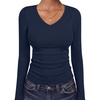 image:imageANRABESS Womens Long Sleeve Shirts Thermal V Neck Tops  Soft Stretchy UndershirtUnderscrubs Base LayerSlim Fit Tee Basic Winter Clothes Daily Work Office Casual Fall WearNavy Blue