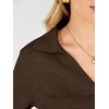 image:imageANRABESS Sweaters for Women Cropped Polo Collared Long Sleeve  Soft Lightweight Cozy Feel Pullover V Neck Knit Shirts Business Casual amp Office Clothes Fall Winter Dressy WearCoffee