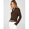 image:imageANRABESS Sweaters for Women Cropped Polo Collared Long Sleeve  Soft Lightweight Cozy Feel Pullover V Neck Knit Shirts Business Casual amp Office Clothes Fall Winter Dressy WearCoffee