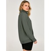 image:imageANRABESS Waffle Knit Sweatshirt for Women Henley Shirts  Lightweight Comfy Long Sleeve Stand Collar Half Button Pullover Tops Casual Daily Wear amp Work Fall Spring OutfitsDeep Army Green