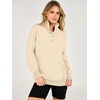 image:imageANRABESS Waffle Knit Sweatshirt for Women Henley Shirts  Lightweight Comfy Long Sleeve Stand Collar Half Button Pullover Tops Casual Daily Wear amp Work Fall Spring OutfitsAlmond
