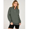 image:imageANRABESS Waffle Knit Sweatshirt for Women Henley Shirts  Lightweight Comfy Long Sleeve Stand Collar Half Button Pullover Tops Casual Daily Wear amp Work Fall Spring OutfitsDeep Army Green