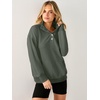 image:imageANRABESS Waffle Knit Sweatshirt for Women Henley Shirts  Lightweight Comfy Long Sleeve Stand Collar Half Button Pullover Tops Casual Daily Wear amp Work Fall Spring OutfitsDeep Army Green