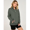 image:imageANRABESS Waffle Knit Sweatshirt for Women Henley Shirts  Lightweight Comfy Long Sleeve Stand Collar Half Button Pullover Tops Casual Daily Wear amp Work Fall Spring OutfitsDeep Army Green