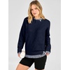 image:imageANRABESS Women Oversized Sweater Fall Crewneck Pullover Top  Cozy Knit Teacher School Outfits for WomenFaux Layered Ribbed TrimLong Sleeve Drop ShoulderPreppy Winter Casual StyleStriped Navy