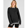 image:imageANRABESS Women Oversized Sweater Fall Crewneck Pullover Top  Cozy Knit Teacher School Outfits for WomenFaux Layered Ribbed TrimLong Sleeve Drop ShoulderPreppy Winter Casual StyleStriped Black
