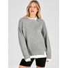 image:imageANRABESS Women Oversized Sweater Fall Crewneck Pullover Top  Cozy Knit Teacher School Outfits for WomenFaux Layered Ribbed TrimLong Sleeve Drop ShoulderPreppy Winter Casual StyleGrey