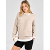 image:imageANRABESS Women Oversized Sweater Fall Crewneck Pullover Top  Cozy Knit Teacher School Outfits for WomenFaux Layered Ribbed TrimLong Sleeve Drop ShoulderPreppy Winter Casual StyleAlmond