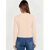 image:imageANRABESS Womens Cable Knit Sweaters Long Sleeve Cropped  V Neck Collared Pullover Sweater Top Polo Knit Shirt Business Casual Work Clothes Daily Wear Fashion Fall Winter OutfitsParchment