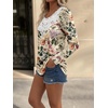 image:imageANRABESS Womens Long Sleeve Shirts Lace Tunic Tops  Scalloped V Neck Floral Print Blouses Soft Regular Fit Business Office Travel Outfits Dressy Casual Fall amp WinterMulti Floral
