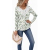 image:imageANRABESS Womens Long Sleeve Shirts Lace Tunic Tops  Scalloped V Neck Floral Print Blouses Soft Regular Fit Business Office Travel Outfits Dressy Casual Fall amp WinterWhite Green Leaf