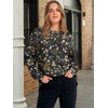 image:imageANRABESS Womens Oversized Printed Henley Neck Sweatshirt  Long Sleeve Tunic Pullover Half Button Curved Hem Side Slit Loose Fit Lightweight  Casual Daily for Leggings Fall WinterBlack Floral