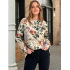 image:imageANRABESS Womens Oversized Printed Henley Neck Sweatshirt  Long Sleeve Tunic Pullover Half Button Curved Hem Side Slit Loose Fit Lightweight  Casual Daily for Leggings Fall WinterBeige Floral