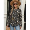 image:imageANRABESS Womens Oversized Printed Henley Neck Sweatshirt  Long Sleeve Tunic Pullover Half Button Curved Hem Side Slit Loose Fit Lightweight  Casual Daily for Leggings Fall WinterBlack Floral
