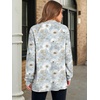 image:imageANRABESS Womens Oversized Printed Henley Neck Sweatshirt  Long Sleeve Tunic Pullover Half Button Curved Hem Side Slit Loose Fit Lightweight  Casual Daily for Leggings Fall WinterBlue Dandelion