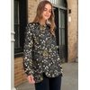 image:imageANRABESS Womens Oversized Printed Henley Neck Sweatshirt  Long Sleeve Tunic Pullover Half Button Curved Hem Side Slit Loose Fit Lightweight  Casual Daily for Leggings Fall WinterBlack Floral