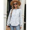 image:imageANRABESS Womens Oversized Printed Henley Neck Sweatshirt  Long Sleeve Tunic Pullover Half Button Curved Hem Side Slit Loose Fit Lightweight  Casual Daily for Leggings Fall WinterWhite Floral