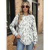 image:imageANRABESS Womens Oversized Printed Henley Neck Sweatshirt  Long Sleeve Tunic Pullover Half Button Curved Hem Side Slit Loose Fit Lightweight  Casual Daily for Leggings Fall WinterLeaf Print