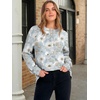 image:imageANRABESS Womens Oversized Printed Henley Neck Sweatshirt  Long Sleeve Tunic Pullover Half Button Curved Hem Side Slit Loose Fit Lightweight  Casual Daily for Leggings Fall WinterBlue Dandelion