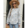 image:imageANRABESS Womens Oversized Printed Henley Neck Sweatshirt  Long Sleeve Tunic Pullover Half Button Curved Hem Side Slit Loose Fit Lightweight  Casual Daily for Leggings Fall WinterBlue Dandelion