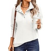 image:imageANRABESS Waffle Knit Sweatshirt for Women Henley Shirts  Lightweight Comfy Long Sleeve Stand Collar Half Button Pullover Tops Casual Daily Wear amp Work Fall Spring OutfitsWhite