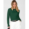 image:imageANRABESS Cable Knit Cropped Sweaters for Women  Crewneck Long Sleeve Fitted Pullover Tops Basic Soft Cozy Warm Fall Winter Layer Casual Going Out Business amp Daily WearForest Green