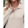 image:imageANRABESS Long Sleeve Polo Sweaters for Women Pearl Button  Business Casual Work Office Pullover Tops Basic Lightweight Comfy Knit Fall Fashion Winter Layer ClothesAlmond