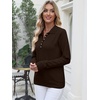 image:imageANRABESS Long Sleeve Polo Sweaters for Women Pearl Button  Business Casual Work Office Pullover Tops Basic Lightweight Comfy Knit Fall Fashion Winter Layer ClothesCoffee