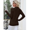 image:imageANRABESS Long Sleeve Polo Sweaters for Women Pearl Button  Business Casual Work Office Pullover Tops Basic Lightweight Comfy Knit Fall Fashion Winter Layer ClothesCoffee
