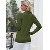 image:imageANRABESS Long Sleeve Polo Sweaters for Women Pearl Button  Business Casual Work Office Pullover Tops Basic Lightweight Comfy Knit Fall Fashion Winter Layer ClothesArmy Green
