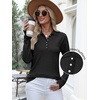 image:imageANRABESS Long Sleeve Polo Sweaters for Women Pearl Button  Business Casual Work Office Pullover Tops Basic Lightweight Comfy Knit Fall Fashion Winter Layer ClothesBlack