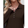 image:imageANRABESS Long Sleeve Polo Sweaters for Women Pearl Button  Business Casual Work Office Pullover Tops Basic Lightweight Comfy Knit Fall Fashion Winter Layer ClothesCoffee