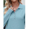 image:imageANRABESS Long Sleeve Polo Sweaters for Women Pearl Button  Business Casual Work Office Pullover Tops Basic Lightweight Comfy Knit Fall Fashion Winter Layer ClothesLight Blue