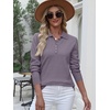 image:imageANRABESS Long Sleeve Polo Sweaters for Women Pearl Button  Business Casual Work Office Pullover Tops Basic Lightweight Comfy Knit Fall Fashion Winter Layer ClothesNutmeg